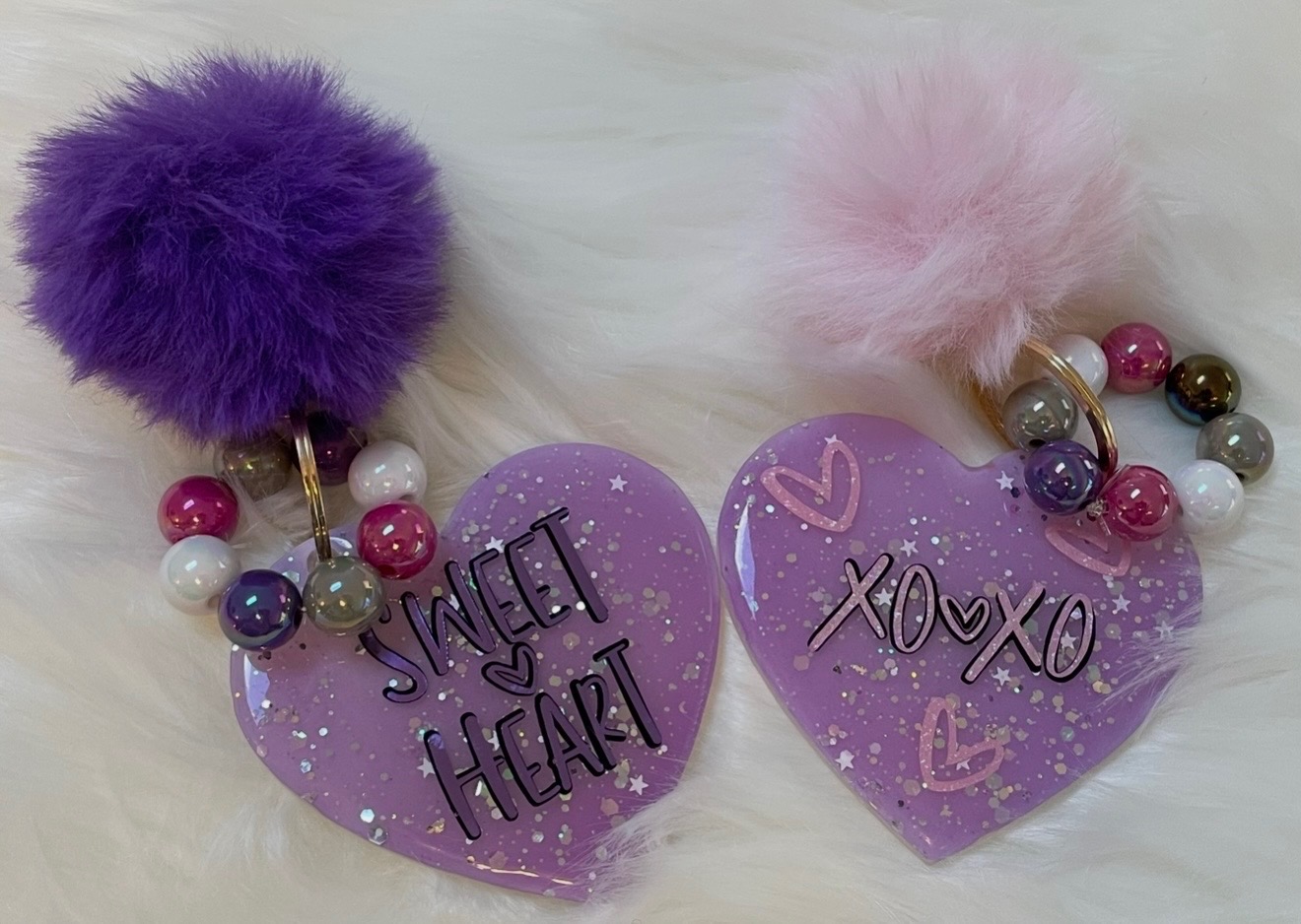 Sweetheart & XOXO Heart Keychains