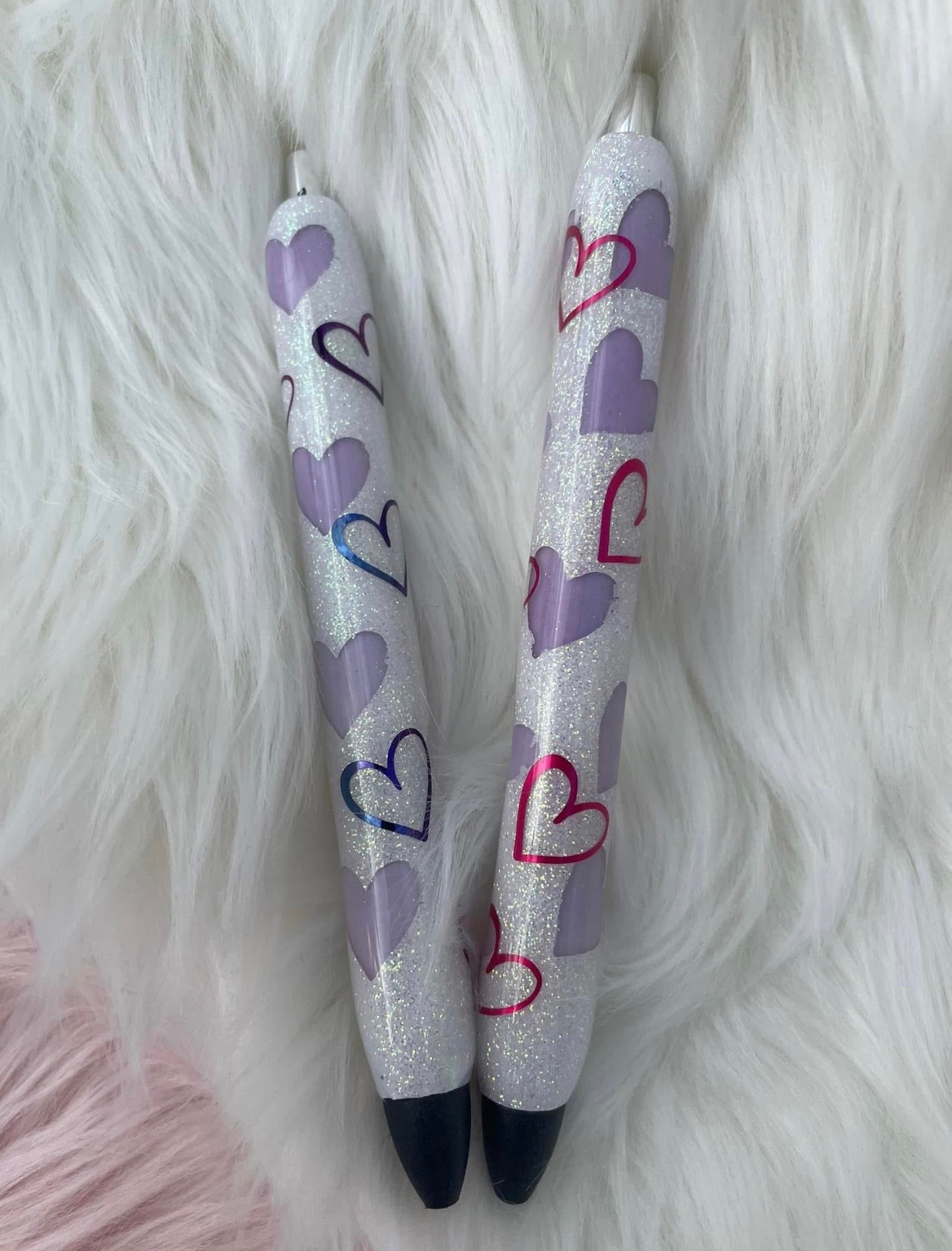 Glitter Heart Pens (Set of 2)
