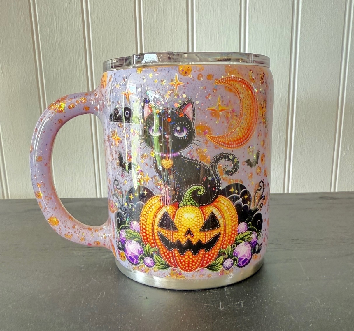 Black Cat Pumpkin Mug