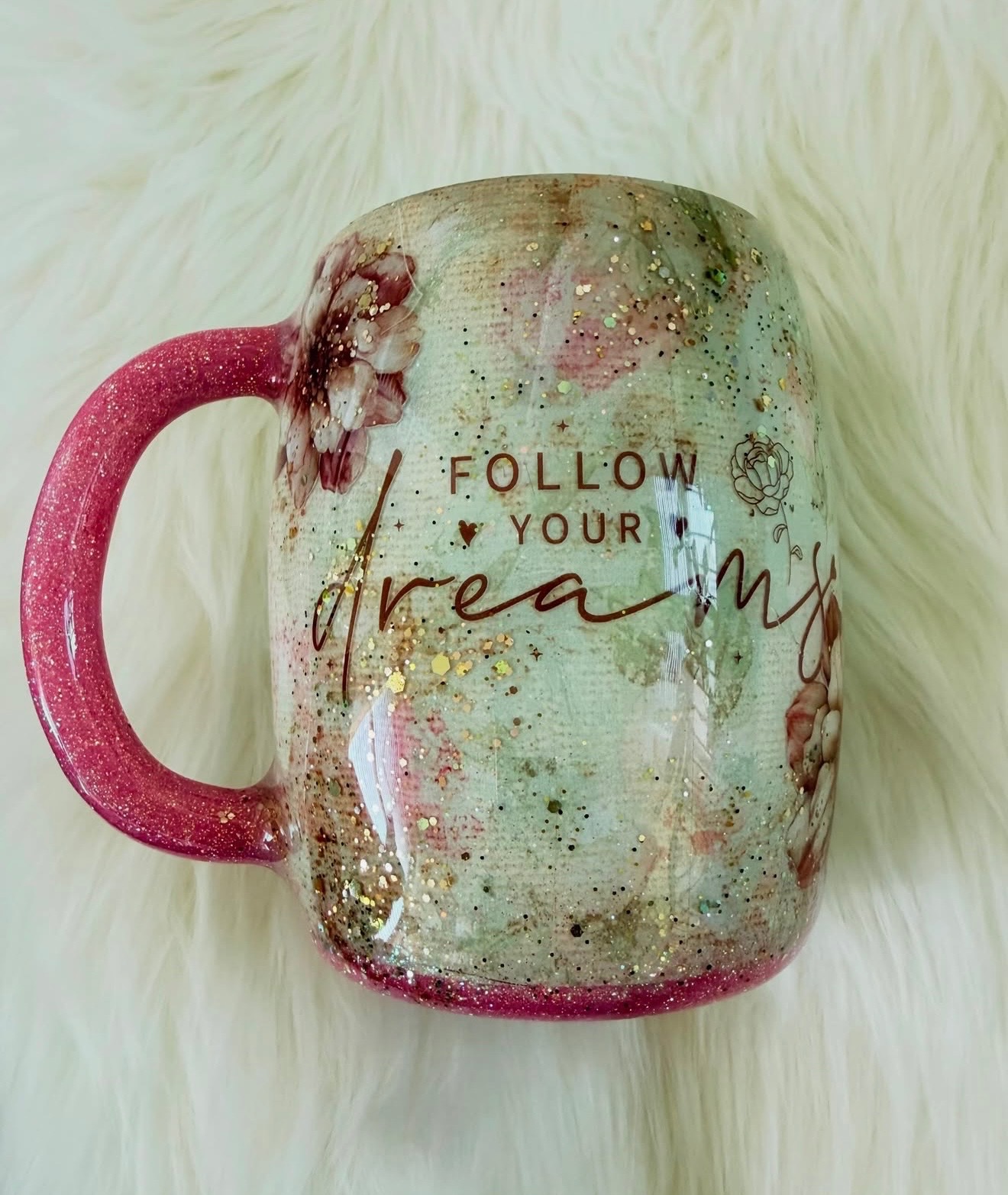 Follow Your Dreams Floral Mug
